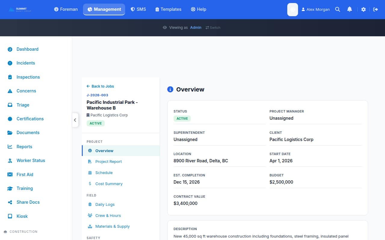 Job detail page